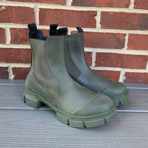 Ganni Recycled Rubber Chelsea Rain Boots - Picture 1 of 15